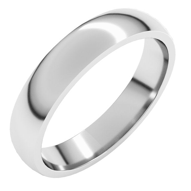 14K White 4 mm Half Round Comfort Fit Light Band Size 6