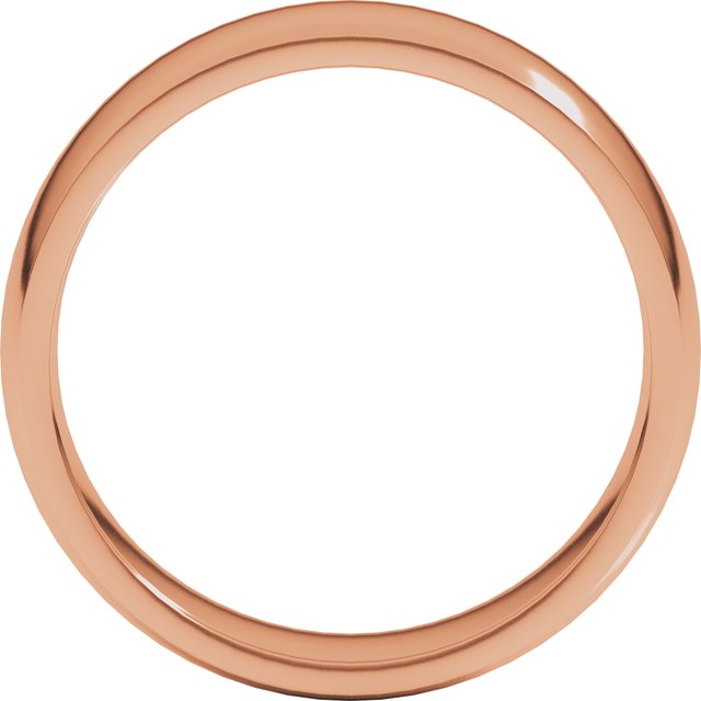 14K Rose 6 mm Half Round Comfort Fit Light Band Size 7.5