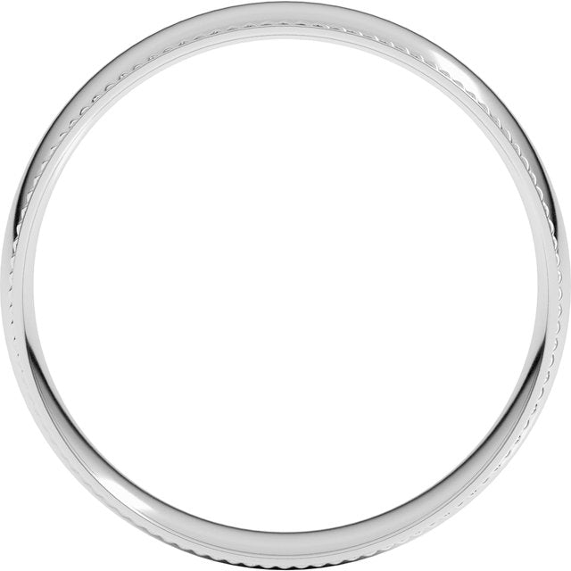 14K White 5 mm Rope Half Round Comfort Fit Band Size 11