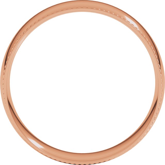 14K Rose 6 mm Rope Half Round Comfort Fit Band Size 8.5