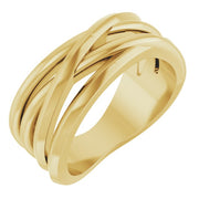 14K Yellow Criss-Cross Ring