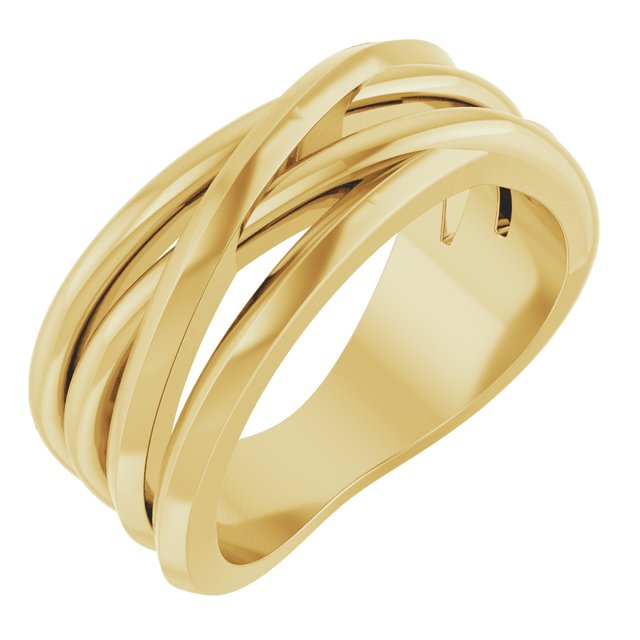 14K Yellow Criss-Cross Ring