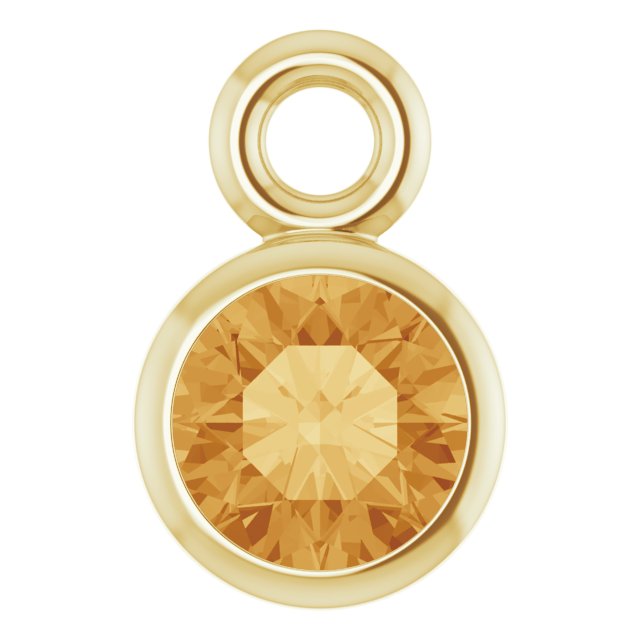 14k Yellow Natural Citrine Dangle