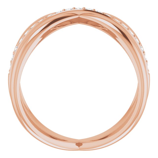 14k Rose 1/6 Ctw Natural Diamond Criss-cross Ring