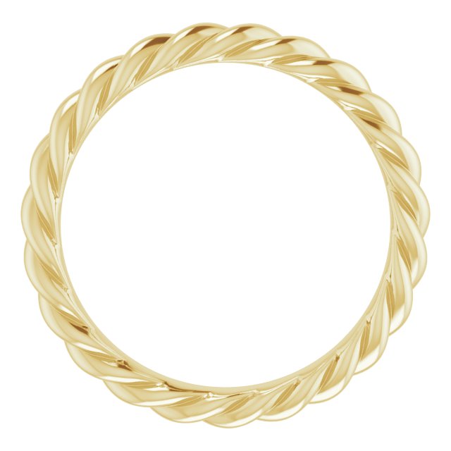 14K Yellow 3 mm Skinny Rope Band Size 8