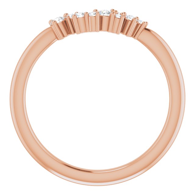 14K Rose  1/8 CTW Natural Diamond Matching Band