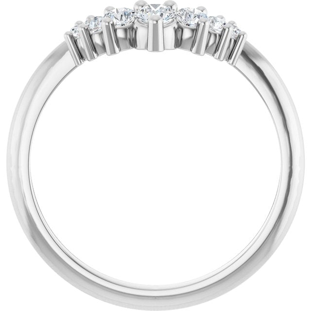 14K White 1/3 CTW Lab-Grown Diamond Contour Band