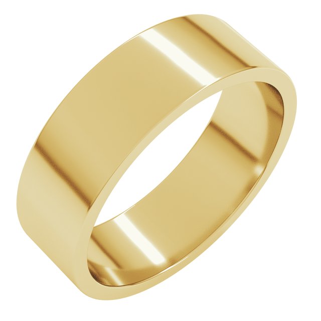 14K Yellow 6 mm Flat Band Size 7