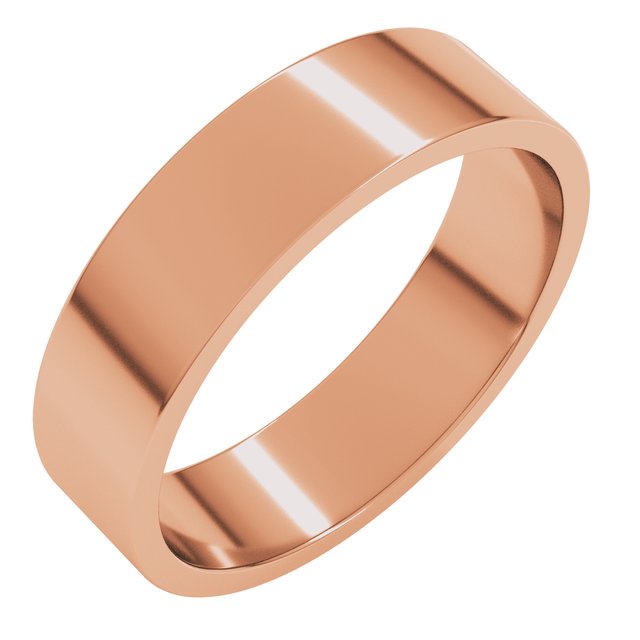 14K Rose 5 mm Flat Band Size 7.5