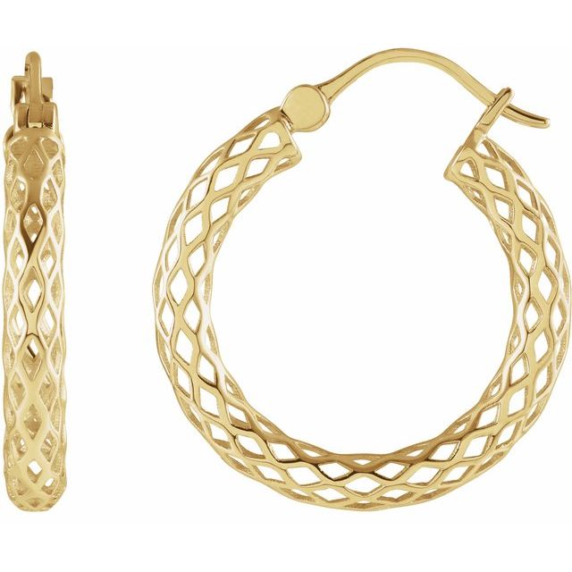 14K Yellow 21x2.5 mm Pierced Tube Hoop Earrings