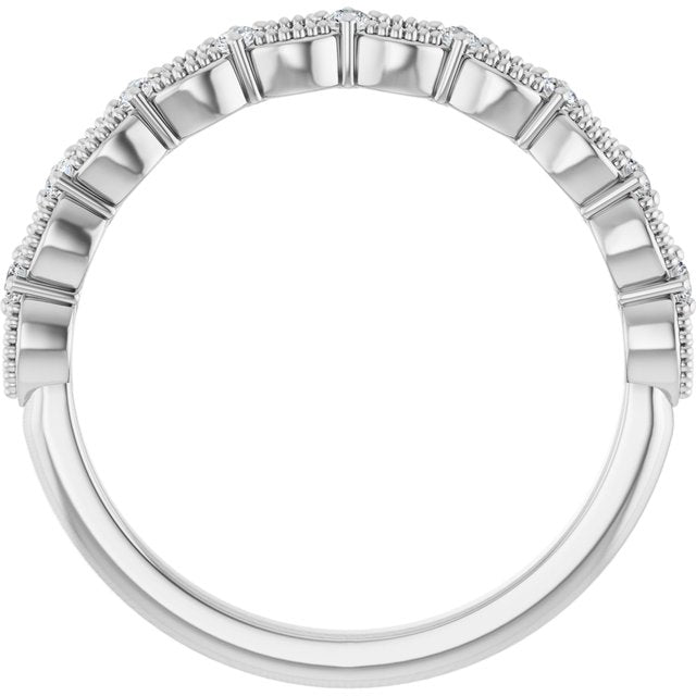 14K White 1/8 CTW Natural Diamond Anniversary Band