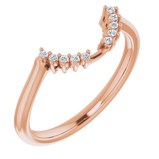 14K Rose .04 CTW Natural Diamond Matching Band