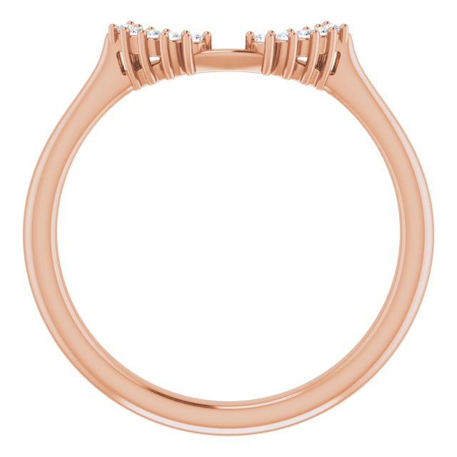 14K Rose .04 CTW Natural Diamond Matching Band