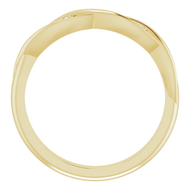 14k Yellow .02 Ctw Natural Diamond Stackable Twisted Ring