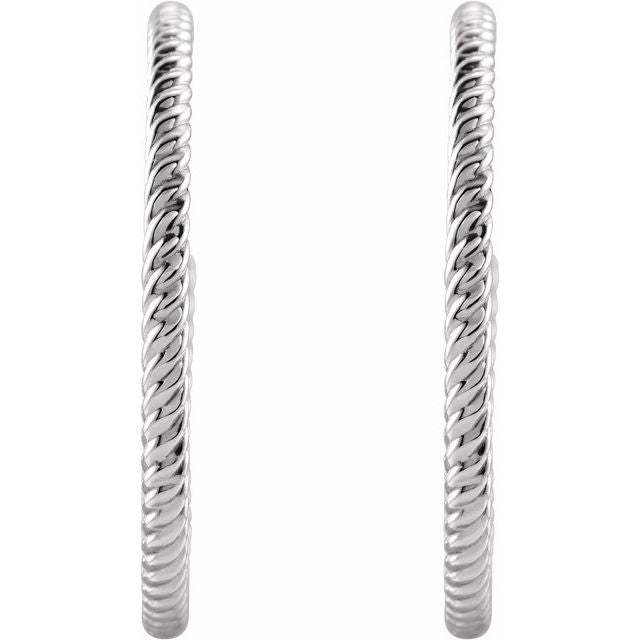 Sterling Silver Rope 25 mm Hoop Earrings