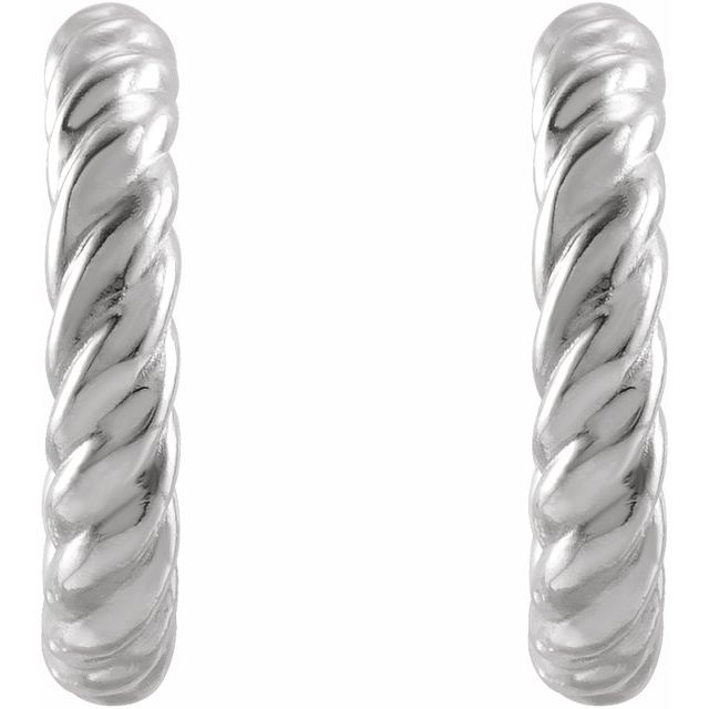 Sterling Silver Rope 9 mm Hoop Earrings