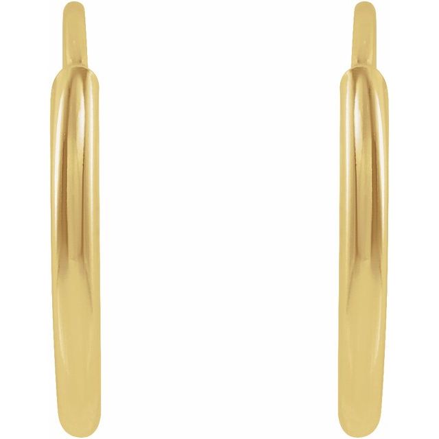 14K Yellow Flexible Endless Tube 10 mm Hoop Earrings