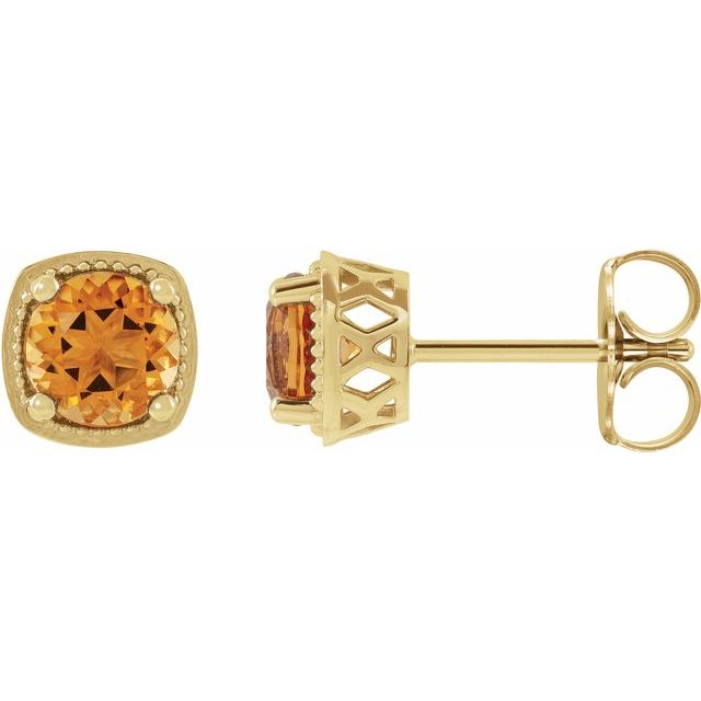 14K Yellow 5 mm Natural Citrine Earrings
