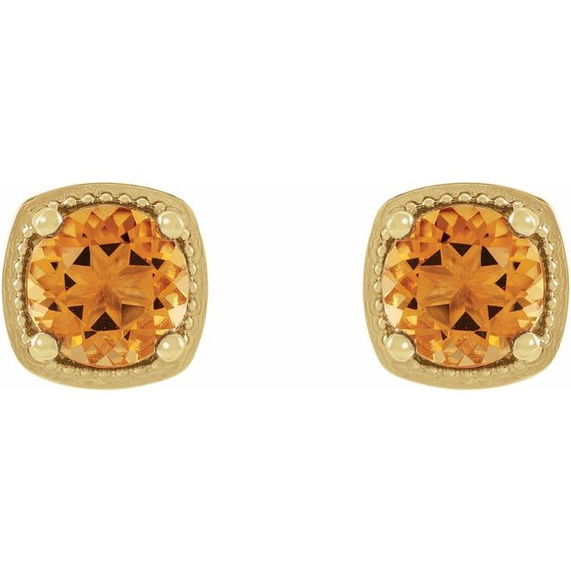 14K Yellow 5 mm Natural Citrine Earrings
