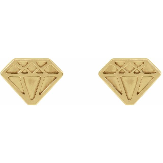 14K Yellow Tiny Diamond Earrings