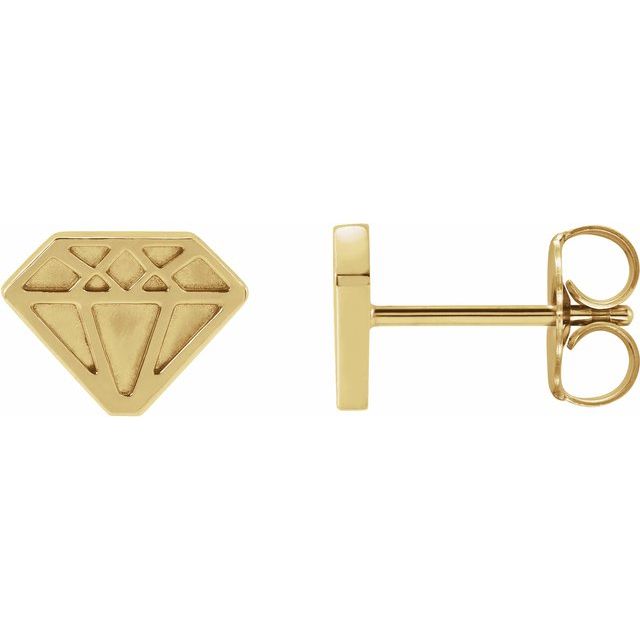 14K Yellow Tiny Diamond Earrings