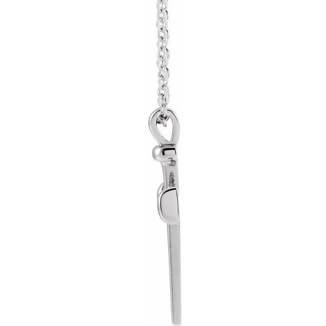 Sterling Silver Nail Cross 18' Necklace