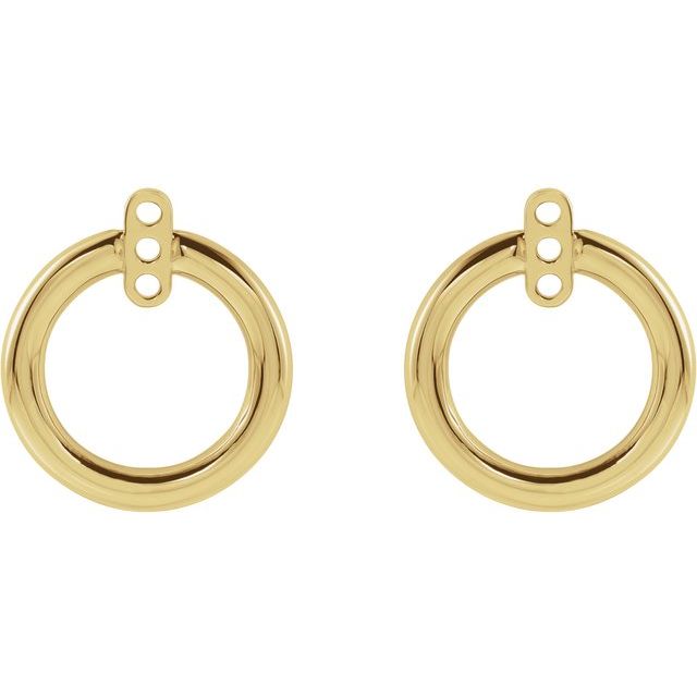 14K Yellow Circle Earring Jackets