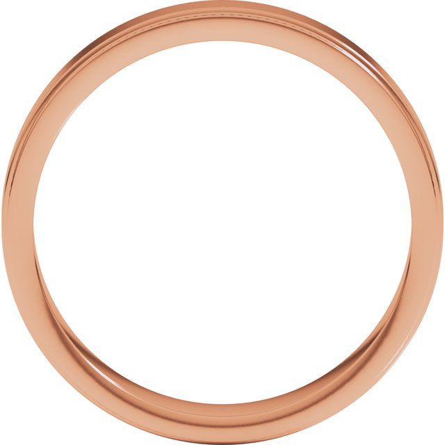 14K Rose 4 mm Milgrain Flat with Edge Band Size 5