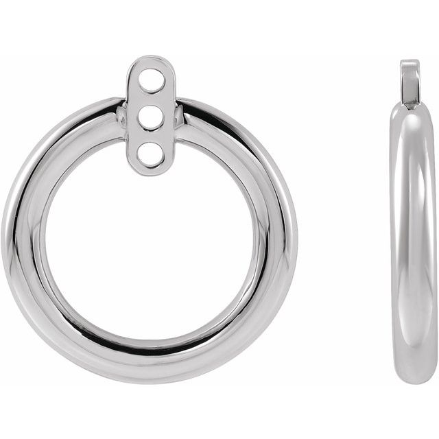 14K White Circle Earring Jackets