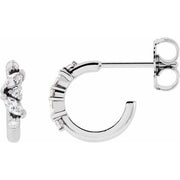 14K White 1/5 CTW Natural Diamond Huggie Earrings