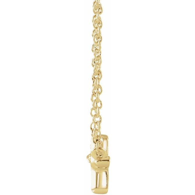 14k Yellow Sideways Cross 15' Necklace