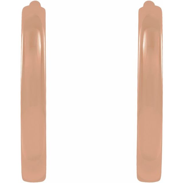 14K Rose Hinged 10 mm Hoop Earrings