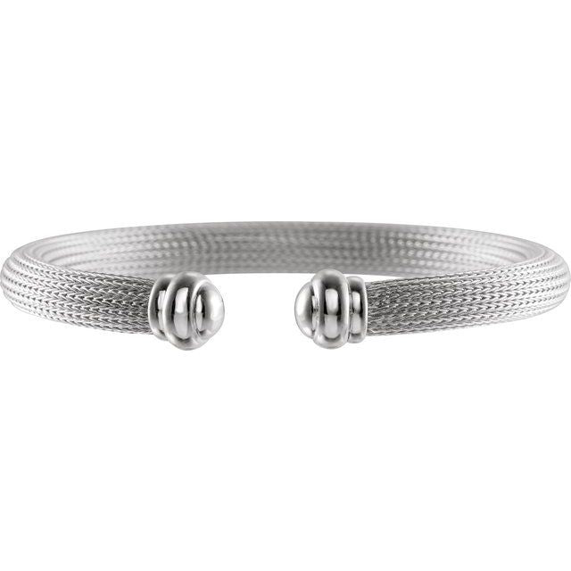 Sterling Silver Mesh Cuff 7 1/2' Bracelet
