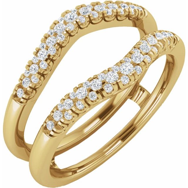 14k Yellow 1/4 Ctw Natural Diamond Ring Guard