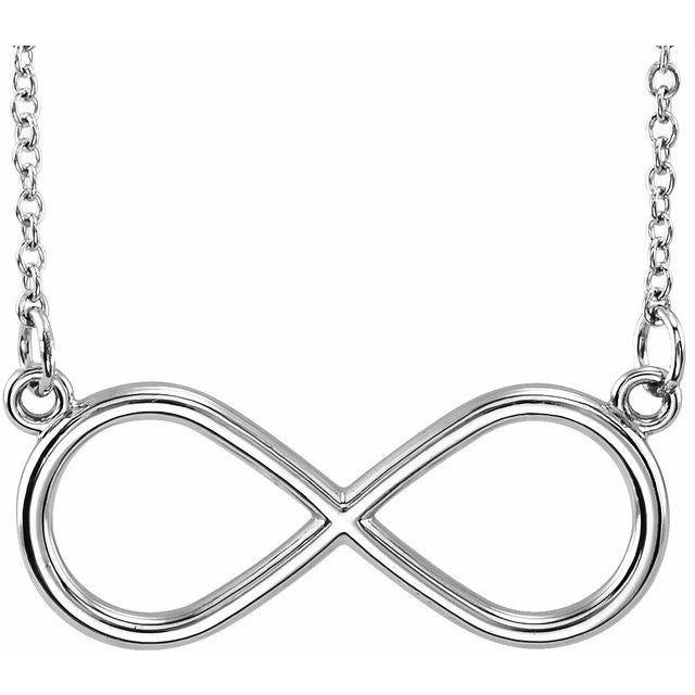14K White Infinity 17' Necklace