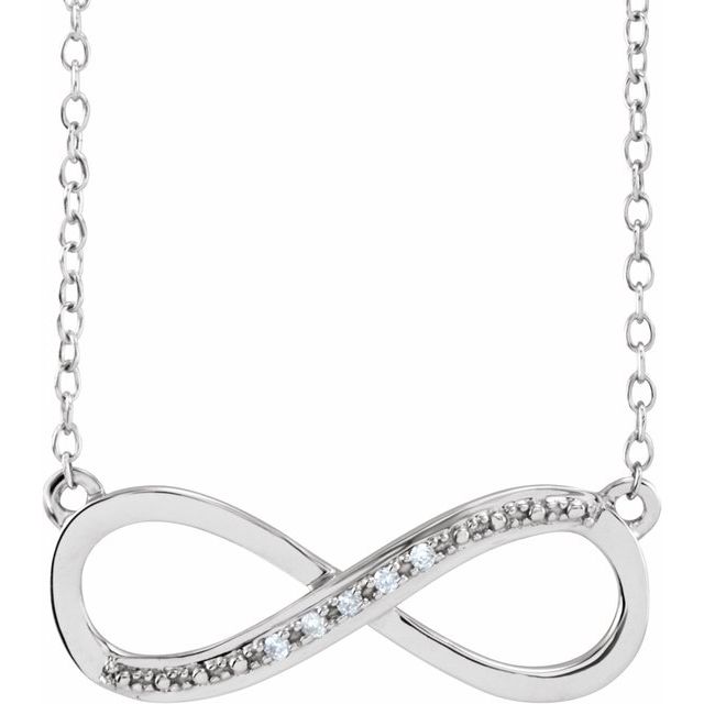 14K White .025 CTW Natural Diamond 16-18' Necklace