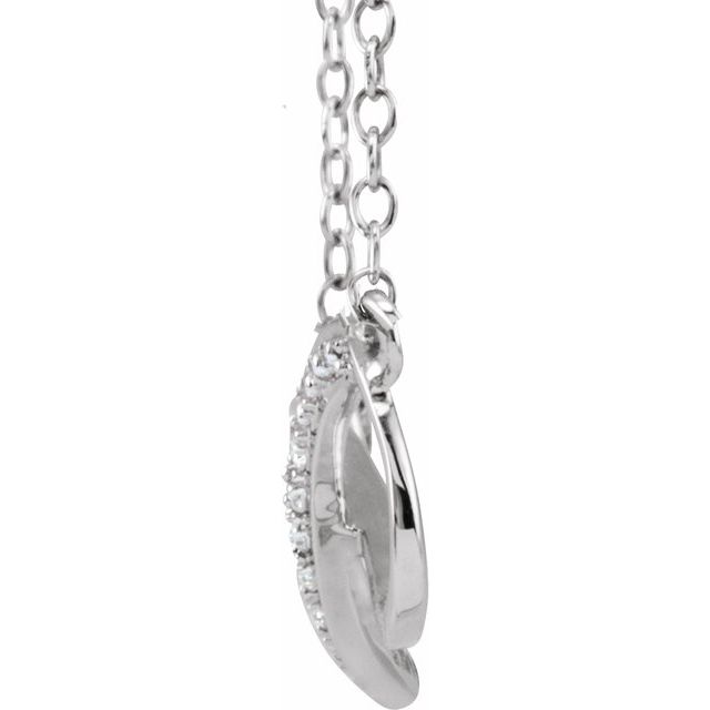 14K White .025 CTW Natural Diamond 16-18' Necklace