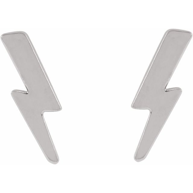 Sterling Silver Tiny Lightning Bolt Earrings