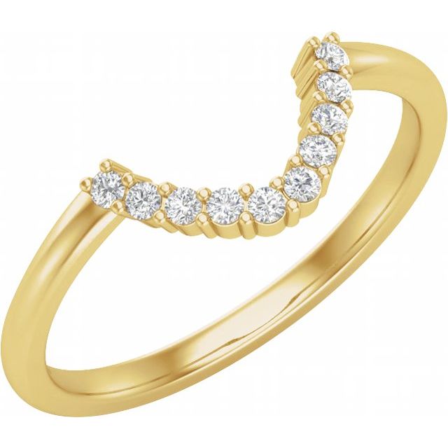 14K Yellow 1/4 CTW Natural Diamond Matching Band