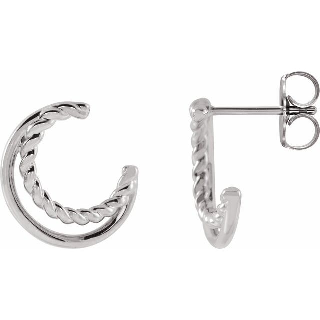 Sterling Silver Front Facing Hoop Earrings