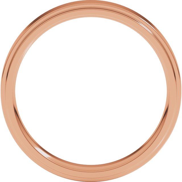 14K Rose 4 mm Flat Comfort Fit Edge Band Size 9