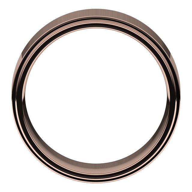 14K Rose 8 mm Flat Comfort Fit Edge Band Size 12