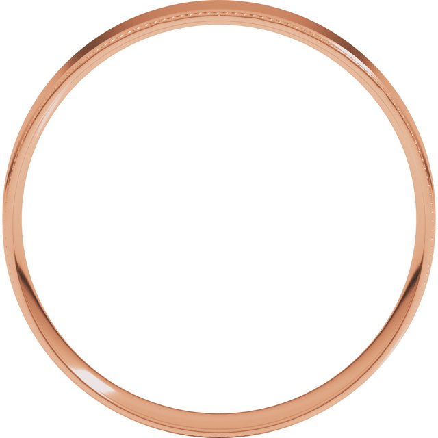 14K Rose 4 mm Milgrain Flat Comfort Fit Edge Band Size 11