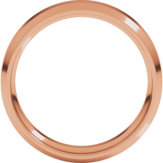 14K Rose 5 mm Beveled-Edge Comfort-Fit Band Size 7.5
