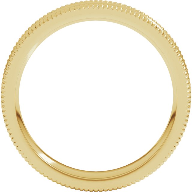 14K Yellow 4 mm Extra Large Milgrain Comfort Fit Band Size 7