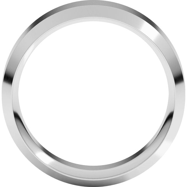 14K White 8 mm Beveled-Edge Comfort-Fit Band Size 10