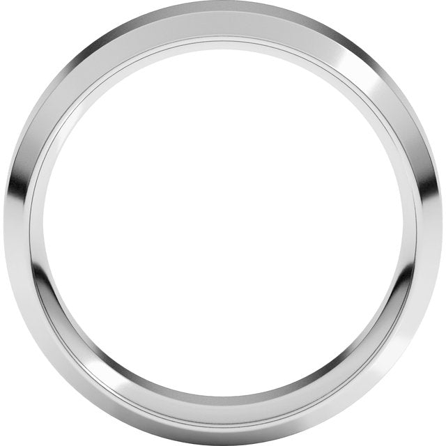 14K White 7 mm Beveled-Edge Comfort-Fit Band Size 8