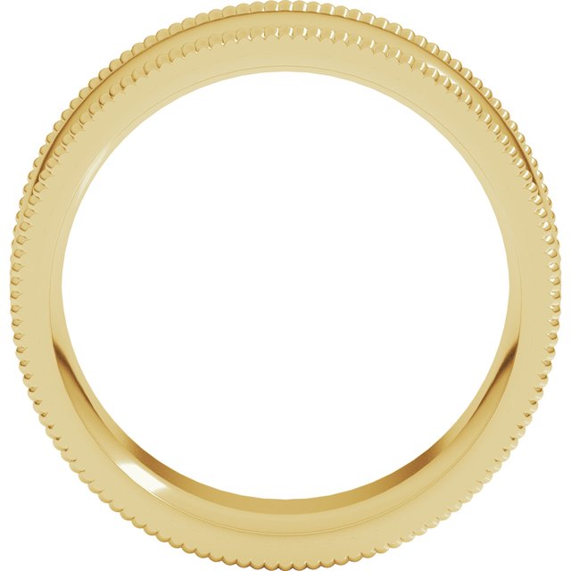 14K Yellow 8 mm Extra Large Milgrain Comfort Fit Band Size 7
