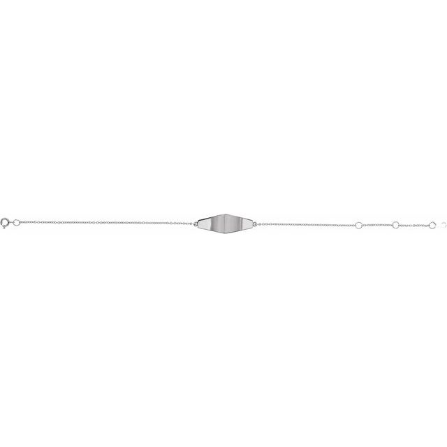 Sterling Silver Engravable Curved Bar 6 1/2-7 1/2' Bracelet