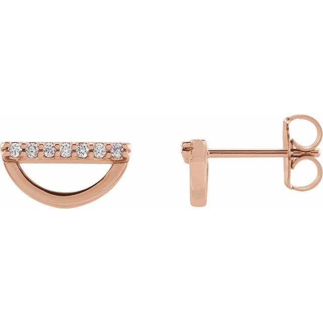 14K Rose 1/10 CTW Natural Diamond Geometric Earrings